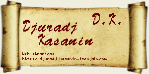 Đurađ Kašanin vizit kartica